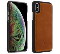 Akashi Funda de Piel Genuina Camel para iPhone X/XS