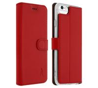Akashi Funda Libro de Piel Genuina Roja para iPhone 6 /6S/7/8