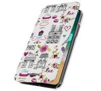 Akashi Funda para iPhone X / XS Billetera Paris mon amour, Multicolor