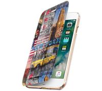 Akashi, Funda Wallet Case New York Sunset iPhone 7 e iPhone 8 - Porta tarjetas