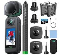 AKASO 360 Cámara de acción 360 Kit de Aventura Nieve, con 256GB Tarjeta de Memoria, Sensor de 1/2", 5.7K 360, Fotos 72MP, Pantalla táctil de 2.29", Cámara Deportiva 360