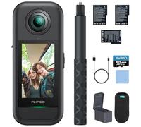 AKASO 360 Cámara de acción 360 Kit de Creadores, con 64GB Tarjeta de Memoria Sensor de 1/2", 5.7K 360, Fotos 72MP, Pantalla táctil de 2.29", Cámara Deportiva 360, Palo Selfie Invisible