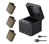 AKASO Accesorio 3 x 1050mAh Baterías + 1 Cargador + 1 USB Cable para Cámara Deportiva AKASO EK7000/AKASO Brave 4