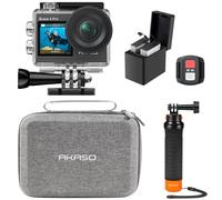 AKASO Brave 4 Pro Action CAM 4K30FPS 20MP - Cámara subacuática (40 m, Pantalla táctil Ultra HD, Gran Angular de 170°, estabilización de Hielo, Zoom 5X, Mando a Distancia de 2,4 G y 2 baterías)