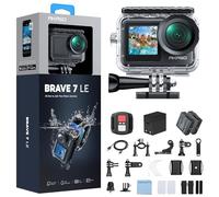 AKASO Brave 7 LE Cámara Deportiva 4K 20MP Cámara de Acción | Cámara Acuatica Sumergible, con Pantalla Táctil, EIS, 2x1350mAh Baterías, para buceo/surfea/Deportes al aire libre/a diario