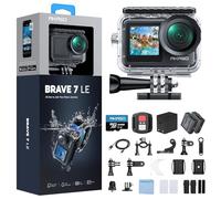 AKASO Brave 7 LE Cámara Deportiva 4K 20MP Cámara de Acción con 64GB Tarjeta | Cámara Acuatica Sumergible 40M, con Pantalla Táctil, EIS, para buceo/surfea/Ciclismo/Deportes al aire libre/a diario