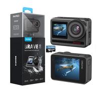 AKASO Brave 8 Cámara Deportiva 4K 60FPS WiFi con Tarjeta de Memoria MicroSDXC de 64GB Cámara de Acción 48MP Cámara Acuatica Sumergible con Pantalla Táctil 2 * 1550mAh Baterías Multi Accesorios