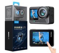 AKASO Brave 8 Lite Cámara Deportiva 4K 60FPS WiFi 20MP Cámara de Acción con Pantalla Táctil Estabilización SuperSmooth Cámara Acuatica Sumergible 60M 4X Zoom Baterías 2x1550mAh