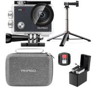 AKASO Pack de Creador V50 X Cámara Deportiva 4K WiFi 20MP, Bolsa de Almacenamiento para Cámara de Acción, Camara Acuatica Sumergible con 60CM Palo Selfie, 2 Baterías