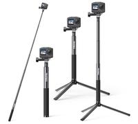AKASO Palo Selfie/Selfie Stick Extensible hasta 120cm, con Trípode de 19cm | Compatible con cámara Deportiva AKASO EK7000/Brave 4/Brave 7/V50X/V50 Elite/dji Osmo Action