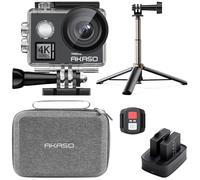 AKASO V50 Elite Action Cam,4K60FPS 20MP Cámara subacuática con trípode de 60 cm Selfie Stick y funda WiFi con pantalla táctil EIS 40M Cámara Deportiva 8X Zoom Control por voz Control remoto Kit
