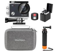 AKASO V50 X - Kit de asa Flotante para cámara Deportiva (20 MP, 4 K, Resistente al Agua, 30 FPS con asa Flotante para cámara de acción Deportiva, Bolsa de Almacenamiento, 2 baterías y más