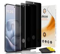 Akcoo Protector de pantalla de privacidad para Motorola Edge 70 Fusion, paquete de 3, vidrio templado LOCA UV, compatible con identificación de huellas dactilares, resistente a los arañazos 9H