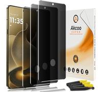 Akcoo Protector de pantalla de privacidad para Motorola Signature, paquete de 3, vidrio templado LOCA UV, antiespía, protección de borde a borde, resistente a los arañazos 9H
