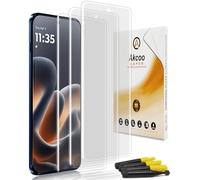 Akcoo Protector de pantalla mate para Motorola Edge 70 Pro, paquete de 3, vidrio templado LOCA UV, antirreflejos, antihuellas, tacto suave, protección 9H de borde a borde