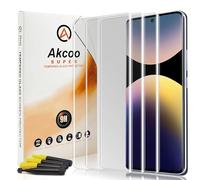 Akcoo Protector de pantalla para Redmi Note 14 Pro/Note 14 Pro Plus 5G, vidrio templado UV, cobertura completa de borde a borde, tacto sensible