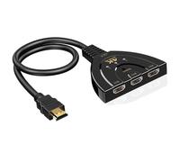 AKDDNZX Conmutador compatible con HDMI Ultra HD 4K de 3 puertos, 30 Hz, 3 entradas y 1 salida, 4K x 2K, divisor y concentrador adaptador de reproducción 3x1 for DVD, HDTV y PC