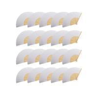 AKDJGFP Abanico Plegable Papel 10/20 Piezas de Abanico de Papel Plegable Blanco en Blanco for Manualidades, Regalo de Boda, práctica Manual, caligrafía, Dibujo, Pintura, decoración(20PCS)
