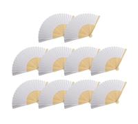 AKDJGFP Abanico Plegable Papel 10/20 Piezas de Abanico de Papel Plegable Blanco en Blanco for Manualidades, Regalo de Boda, práctica Manual, caligrafía, Dibujo, Pintura, decoración(10PCS)