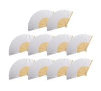 AKDJGFP Abanico Plegable Papel Abanico de Papel Plegable Blanco en Blanco for Hacer uno Mismo, Regalo de Boda, práctica Manual, caligrafía, Dibujo, Pintura, decoración(10PCS)