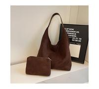 AKDJGFP Bolso Marron Mujer Conjunto de bolso de mano for mujer, 2 en 1, de ante, color puro, de gran capacidad.(Coffee)