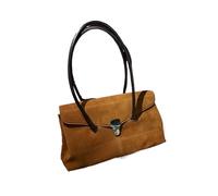 AKDJGFP Bolsos De Ante Bolso de mano de ante marrón for mujer, bolso de mano con superficie de terciopelo, una sola axila(Brown)