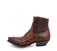 AKDJGFP Botas Cowboy Hombre Botas de hombre hechas a mano con cuña, botines for hombre, botas vaqueras occidentales, zapatos de cuero unisex for hombre, resistentes(Brown,35)