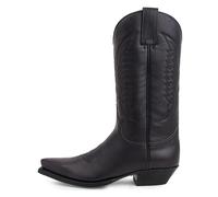 AKDJGFP Botas Vaqueras Hombre Botas de Media caña for Mujer, con Cremallera Lateral, Puntiagudas, Estilo Western, Estilo Retro, Negras, Tallas Grandes 35-48(Black,42)