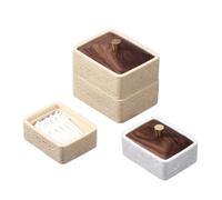 AKDJGFP Porta Stuzzicadenti Caja de Palillos de Dientes de Piedra de túnel de Viento, Nivel de Apariencia, hisopo de algodón, Almacenamiento de Hilo Dental