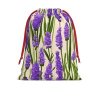 AKDODK Bolsas de regalo con cordón de Navidad con estampado de sello de lavanda,Bolsa de cordón de felpa,Bolsa de regalo