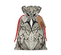 AKDODK Bolsos personalizados del regalo de Navidad de la impresión de los pájaros de los búhos, bolsas de regalo del cordón del día de fiesta para los regalos de Navidad