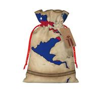 AKDODK Impresión abstracta haitiana Map04 bolsas de regalo de Navidad personalizadas, bolsas de regalo con cordón para regalos de Navidad