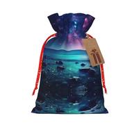 AKDODK La impresión linda de la galaxia del Hd personalizó los bolsos del regalo de la Navidad, bolsos del regalo del cordón del día de fiesta para los regalos de Navidad