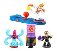 Akedo Legends of Powerstorm - Paquete de iniciación de Reglas Oficiales Legendario Kick Attack 3 Mini Guerreros de Batalla con Pieza de práctica de Entrenamiento y Controlador Exclusivo de Joystick