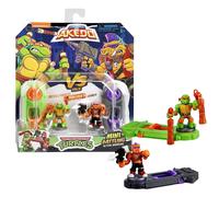 Akedo Legends of Tortugas Ninja Mutantes Adolescentes, Mini Guerreros de Batalla contra Paquete Miguel Ángel vs Bebop, Verde