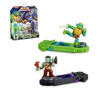 AKEDO - Versus Pack de Las Tortugas Ninja con Figura de Leonardo vs mutante Rocksteady, Muñecos Arcade, 2 Figuras y 2 Controles para Jugar a Luchar, Juguete Coleccionable, 4 años, Famosa (AKT00100)