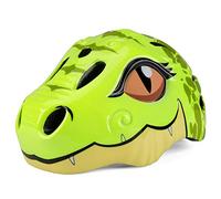 Akemaio Casco de Seguridad para niños con luz LED Trasera, Casco de Dinosaurio de Dibujos Animados de Animales en 3D para Patinaje, Scooter, Bicicleta, niñas, niños, Regalos