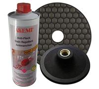 Akemi Combi Set: Akemi Anti Fleck Nano Effect, 1000 ml + Diamante 868 - 125 mm, grano Pulidora, para secar filo + Grabación Plato de velcro M14