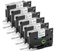 Aken Cinta Compatible Brother P-touch TZe-231 TZe231 TZ231 TZe 12 mm 0.47 para Brother P-touch 1010 H105 1000 1005 1280 D400 D600 Cube negro sobre blanco x 6