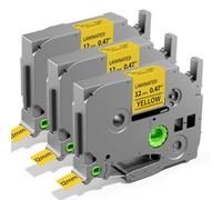 Aken Cinta Compatible con Brother 12mm TZe-631 Negro sobre Amarillo | Compatible con Brother P-touch H110 H107B H105 D210 D400