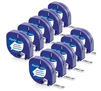 Aken Cinta Compatible para Dymo Letratag Cinta Etiquetas Plastico 12mm x 4m Negro sobre Blanco, S0721610 Compatible para Dymo Letratag LT-100H LT-100T LT-110T XR XM QX50