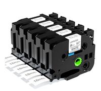Aken - Cinta de Etiquetas compatible para usar en lugar de Brother P-touch TZe241 Tze-241 18mm Negro sobre Blanco Tape Cassette, para Rotuladoras Ptouch PT P700 D400 2730 1830 9700 Cube