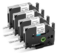 Aken Cintas de Etiquetas Compatible para Brother TZe231 Tze-231 P-touch Tape 12mm Negro sobre Blanco, para Brother Rotuladoras P-touch PT 1000 1005 1010 PT-D210