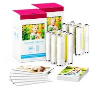 Aken KP-108IN Papel y Tinta Compatible con Canon Selphy CP1300 | Compatible con Canon Selphy CP1300 CP1500 CP1200 CP1000, 6 Cartuchos y 216 hojas de Papel Fotográfico (100 x 148 mm)