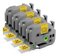 Aken TZ-651 Cinta Compatible con Brother P-touch TZe 24 mm | Negro sobre Amarillo TZe-651 TZe651 AZe-651 Compatible con Brother P Touch Cube P710BT D600VP P700 P750W 2430 2730