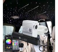 AKEPO Kit de Luces de Fibra óptica parpadeantes de 10 W + Estrella fugaz para Uso doméstico en el Coche, Control de aplicación de meteoritos, luz de Techo activada por música, Motor de luz RGBW +