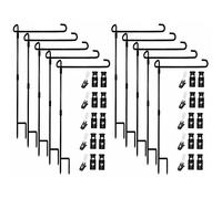 Akeydeco Garden Flag Pole Stand Holder 10 Pack Garden Flags for Outside with Flag Stopper and Clip Waterproof Powder-Coated Paint for Flag Pole Holder