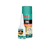 Akfix Pegamento CA Rápido 200 ml [Adhesivo y Aerosol Acelerador de Super Pegamento Transparente]