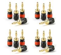 Akfldms 16X Conectores Tipo Banana de Conexión Rápida Chapados de Primera Calidad: Conector de Altavoz de Seguridad, con Base Más para Máxima Transferencia de Señal