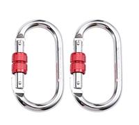 Akfldms 2 Mosquetones de Escalada Resistentes de 25 KN con de Tornillo, Ovalados para Rapel y Hamacas.